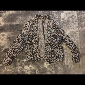White leopard blazer